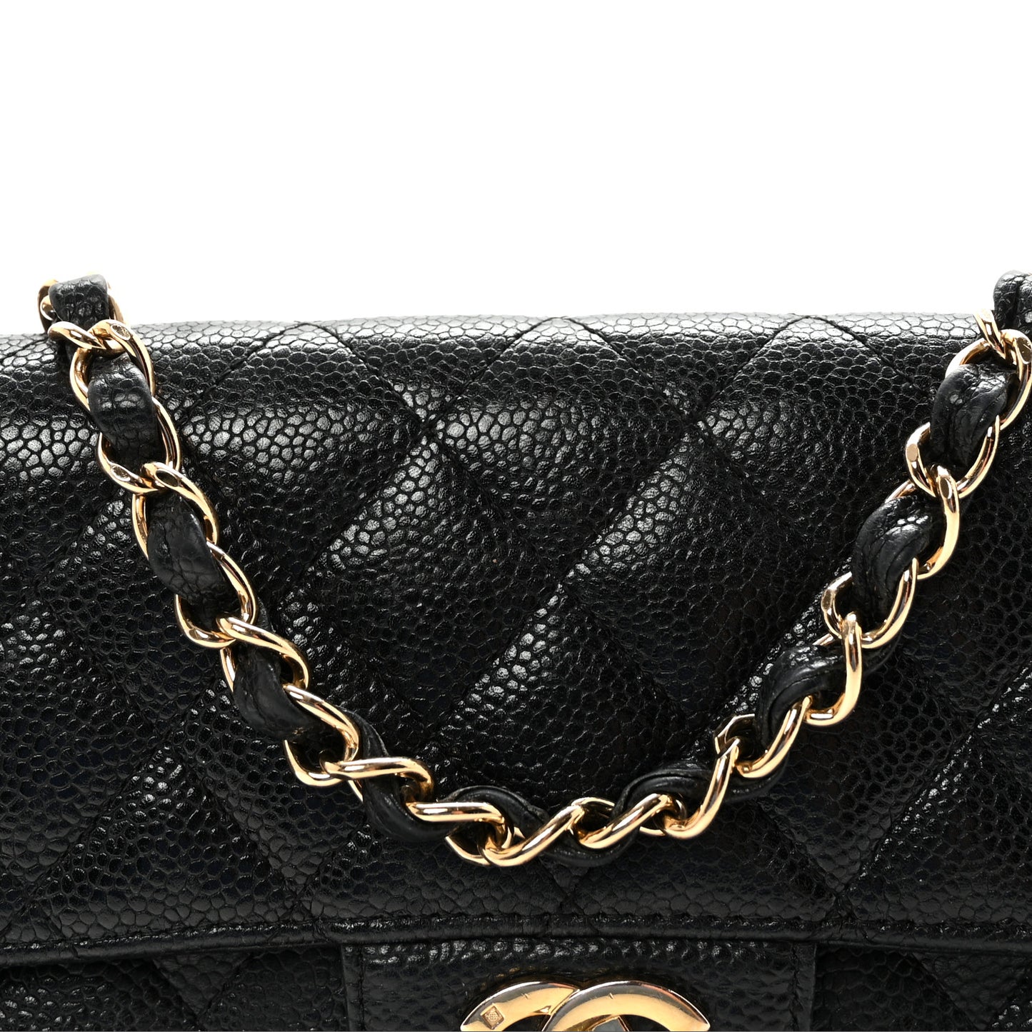 Caviar Quilted East West Flap Black