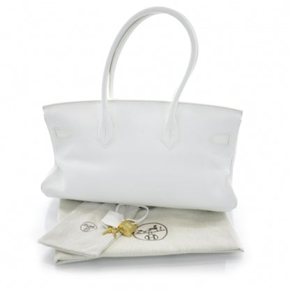 Hermes Taurillon Clemence JPG Shoulder Birkin II 42 White 3 of 10