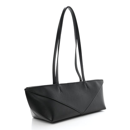 Loewe Shiny Calfskin Mini Cropped Puzzle Fold Tote Black 3 of 10