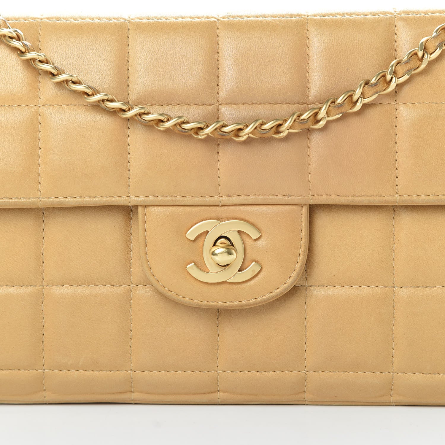 Chanel Lambskin East West Chocolate Bar Flap Beige 9 of 23