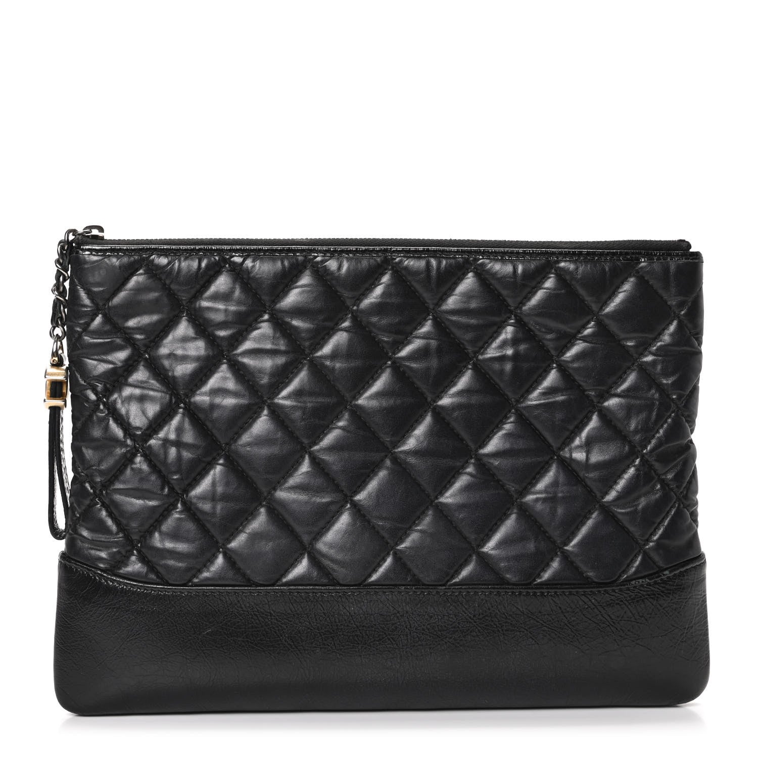 Chanel Aged Calfskin Quilted Medium Gabrielle Cosmetic Case Black 1 of 8