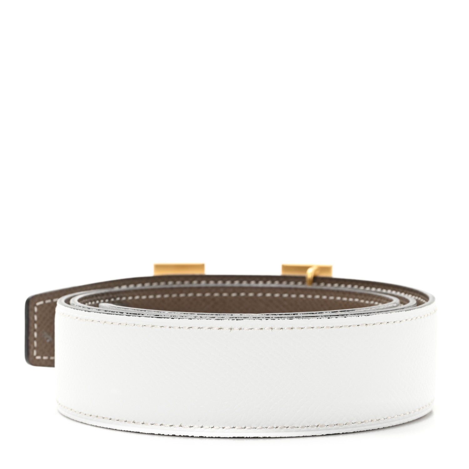 Hermes Epsom 32mm H Belt 80 32 White Etoupe 2 of 5