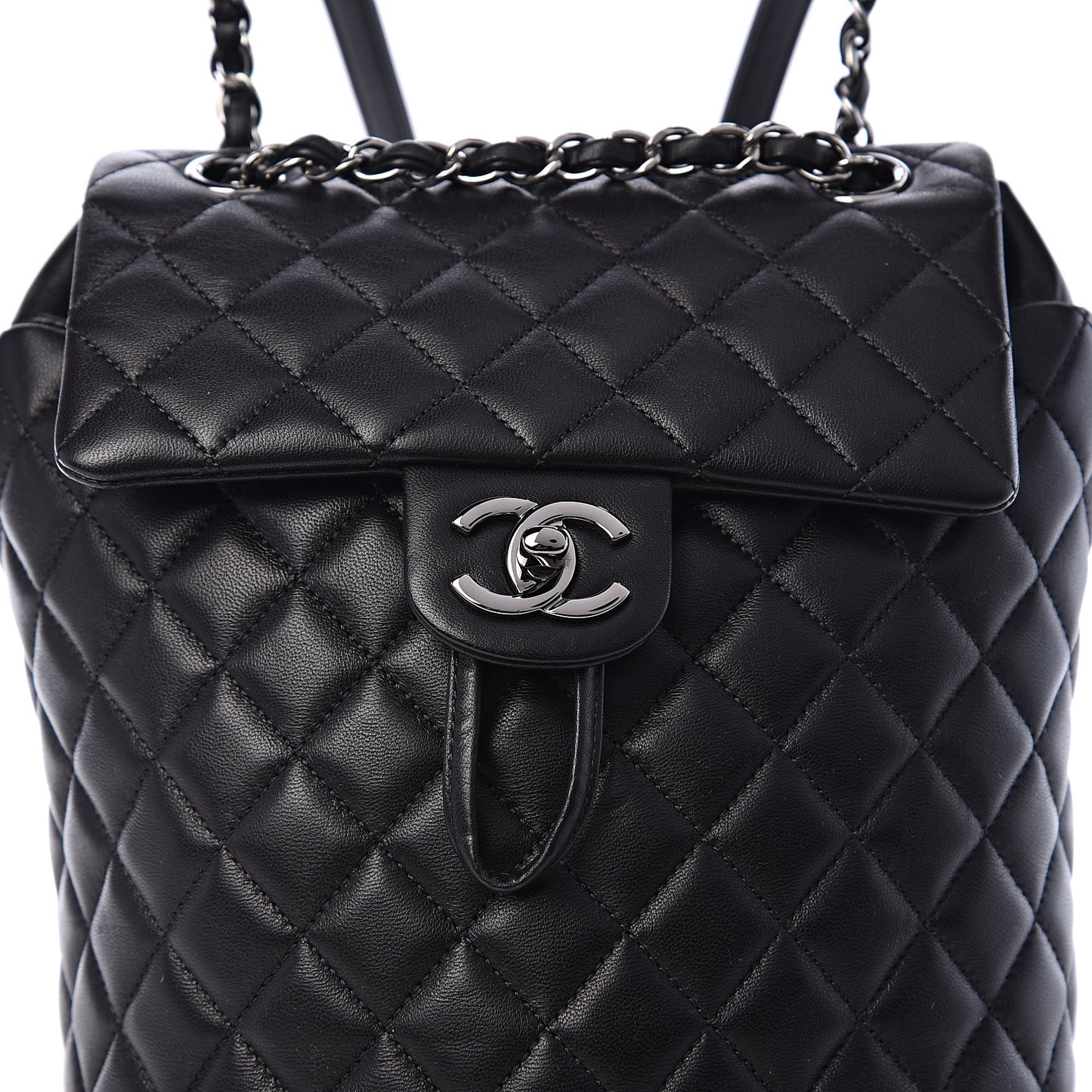 Lambskin Quilted Small Urban Spirit Backpack Black