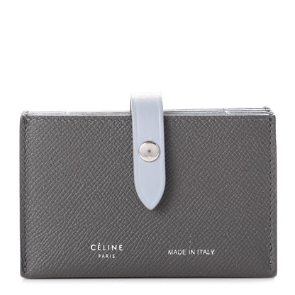 Celine Grained Shiny Calfskin Accordion Card Holder Grey 1 of 10
