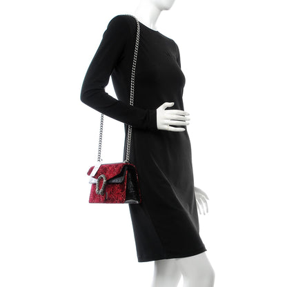 Gucci Velvet Skipper Crystal GG Monogram Small Dionysus Shoulder Bag Red Cipria Black Black Diamond 2 of 8