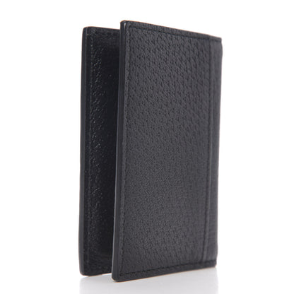 Gucci Calfskin Boar Effect GG Marmont Card Case Black 2 of 7
