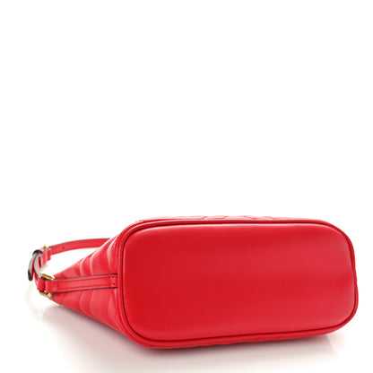 Gucci Calfskin Matelasse Chevron GG Marmont Sling Shoulder Bag Rosso 4 of 10