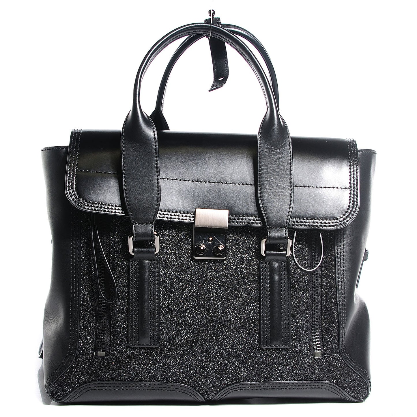 3.1 Textured Calfskin Medium Pashli Satchel Black