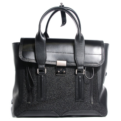 3.1 Phillip Lim 3.1 Textured Calfskin Medium Pashli Satchel Black 1 of 11