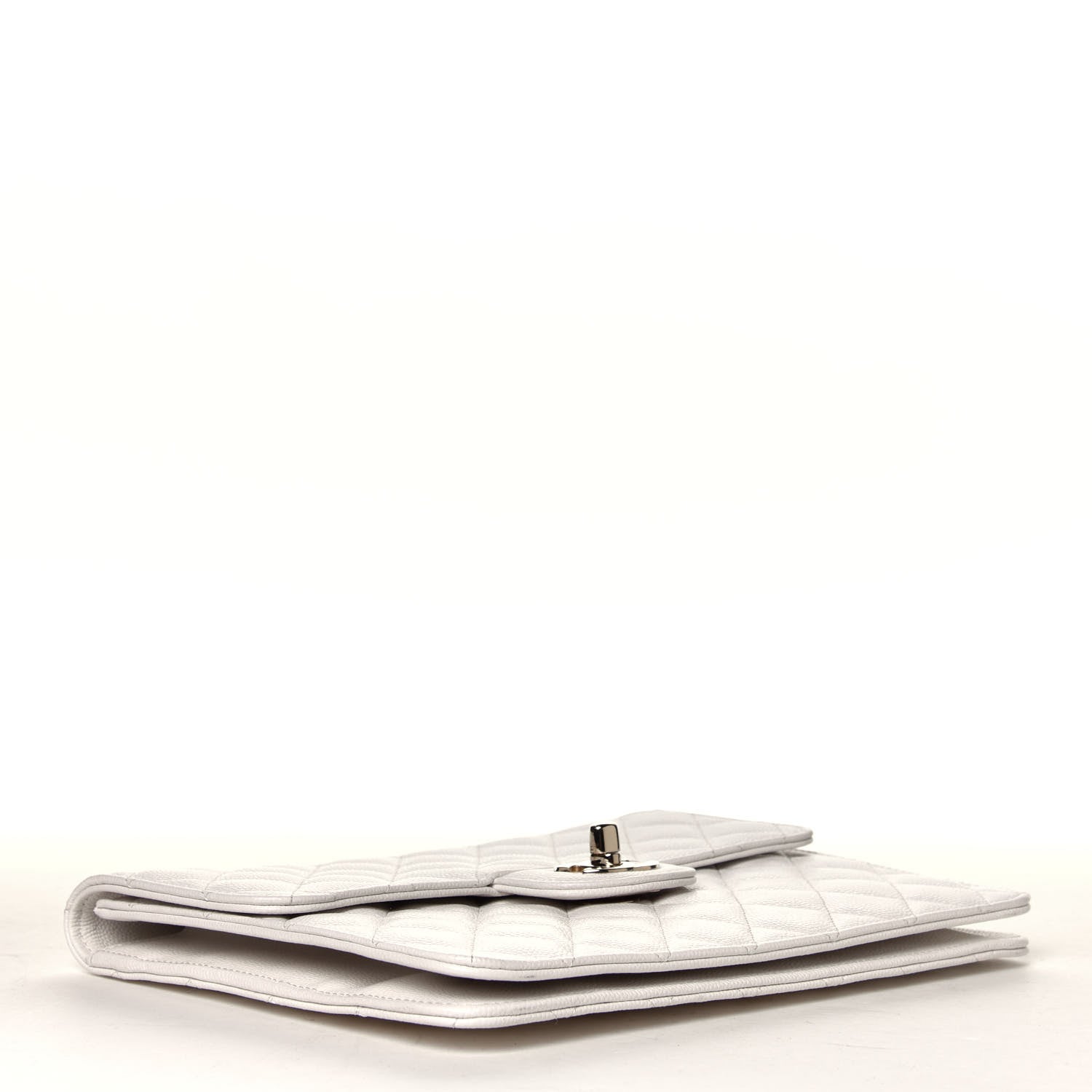 Chanel Caviar Quilted Square Flap Clutch White 5 of 8