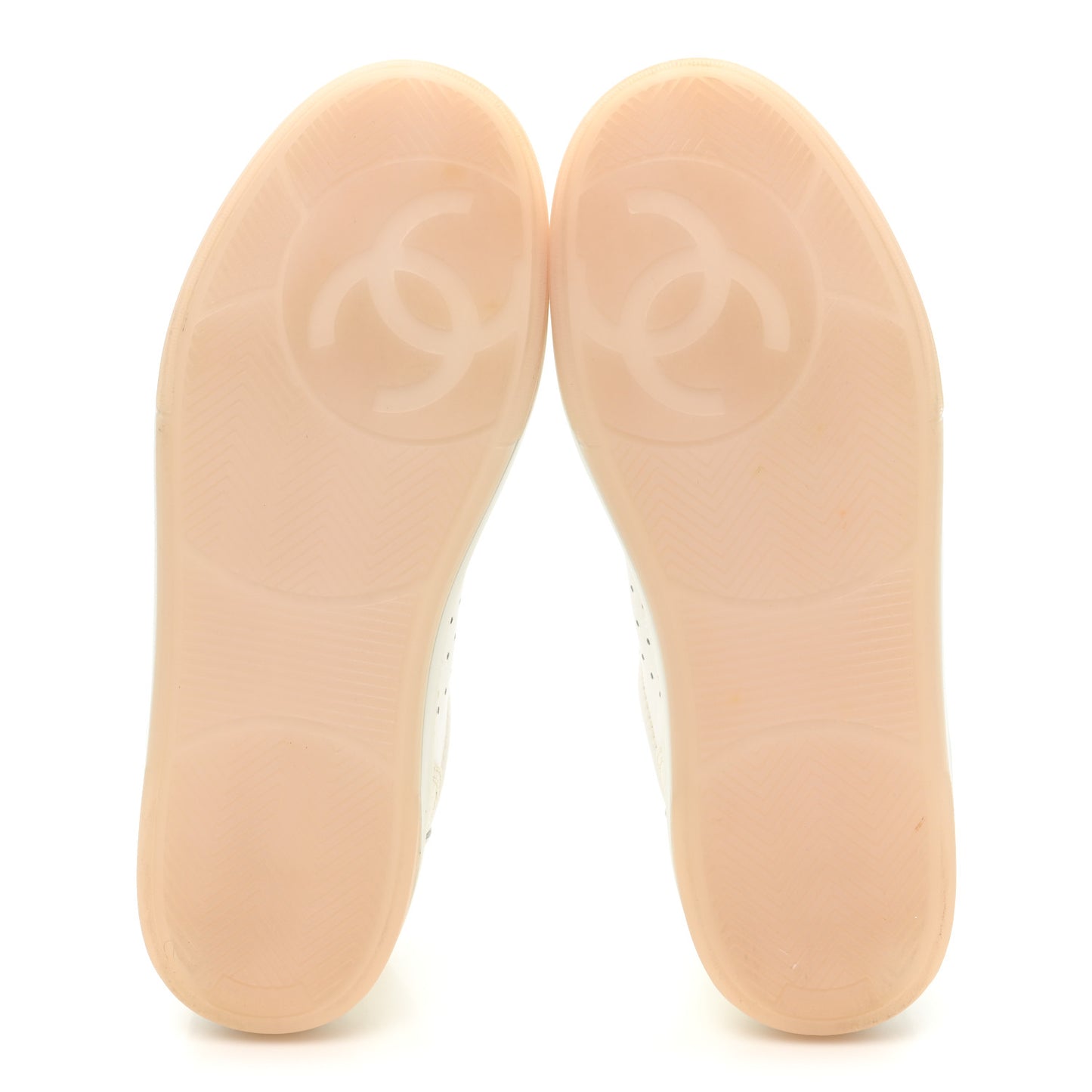 Grained Calfskin Fabric Womens Logo Sneakers 38 White Light Pink