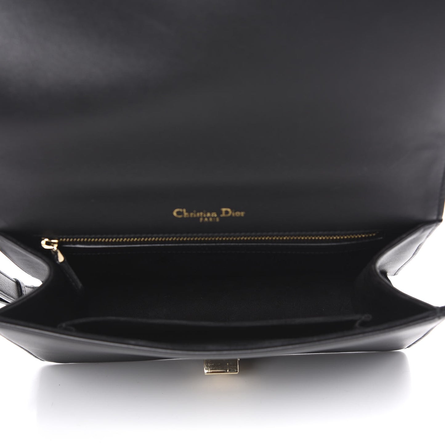 Lambskin Embroidered Medium Diorama Flap Bag Black