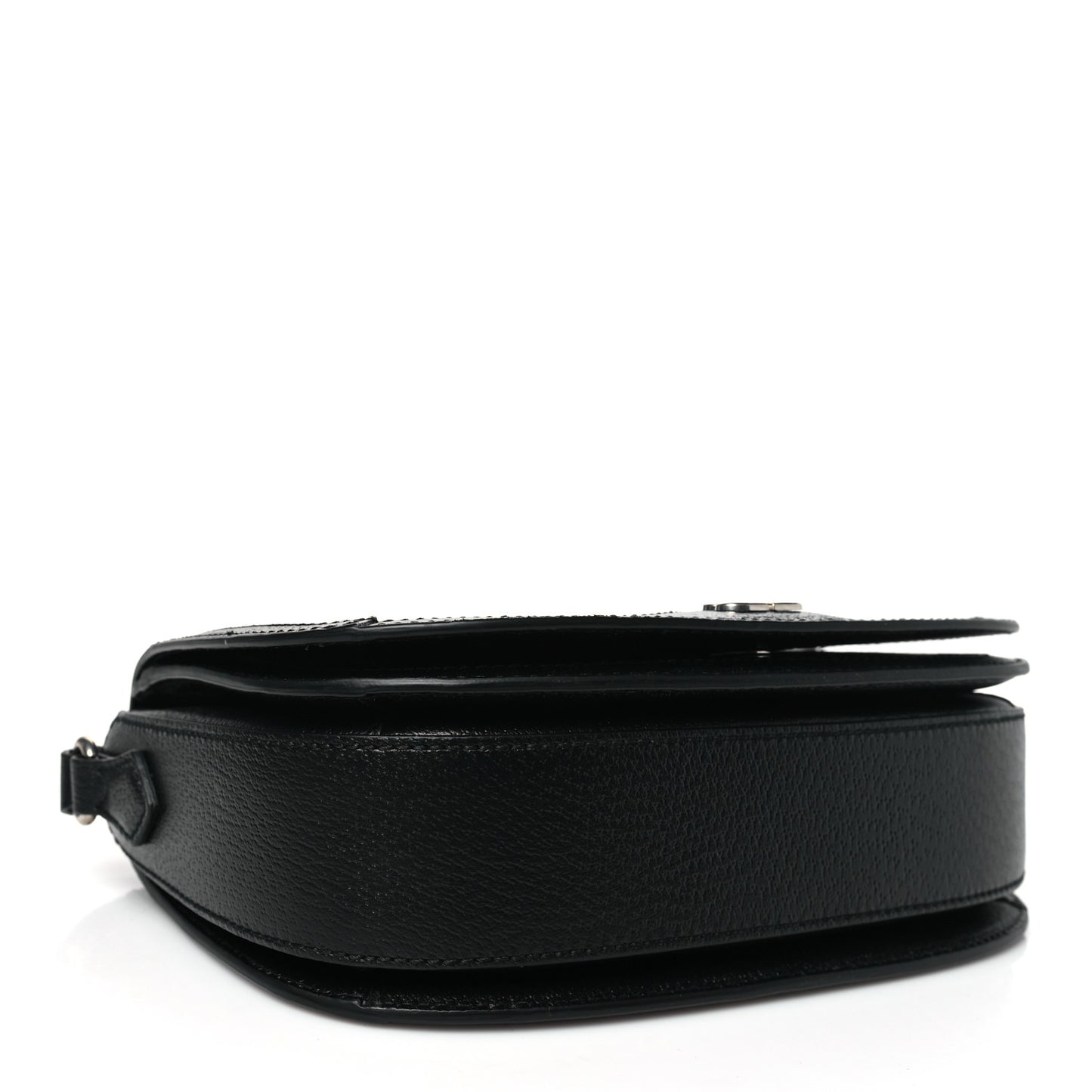X BALENCIAGA BB Supreme Monogram Web Ophidia Shoulder Bag Black