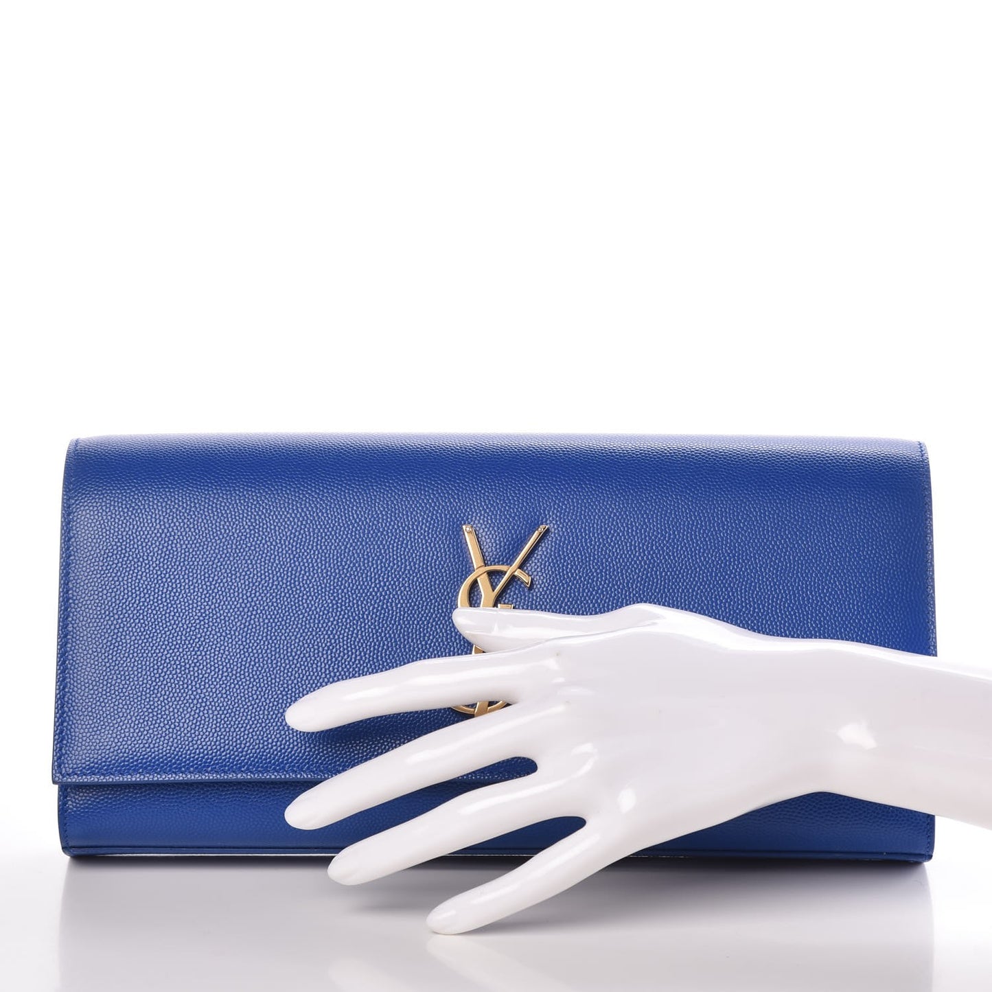 Grain De Poudre Classic Monogram Cassandre Clutch Royal Blue