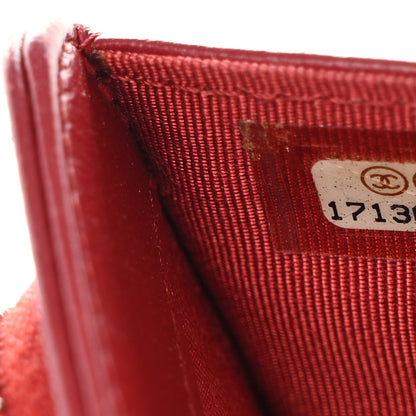 Chanel Lambskin Quilted Zipped Pocket Wallet Red 8 of 8