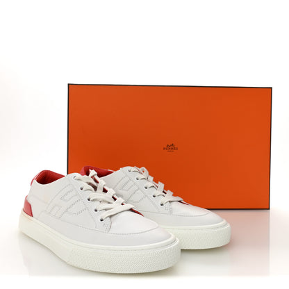Hermes Shiny Lizard Calfskin Deep Sneakers 38 White Bougainvillea 10 of 10