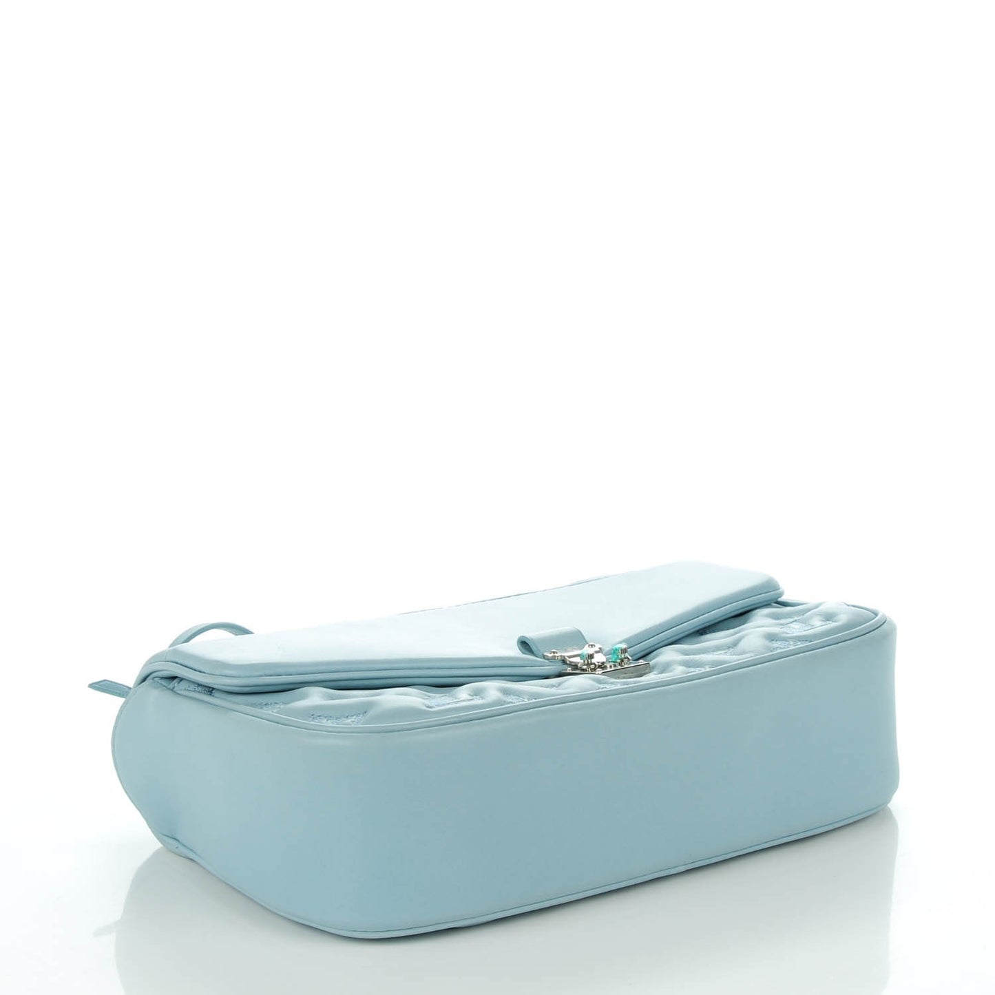 Lambskin Mama Broderie Pochette Blue