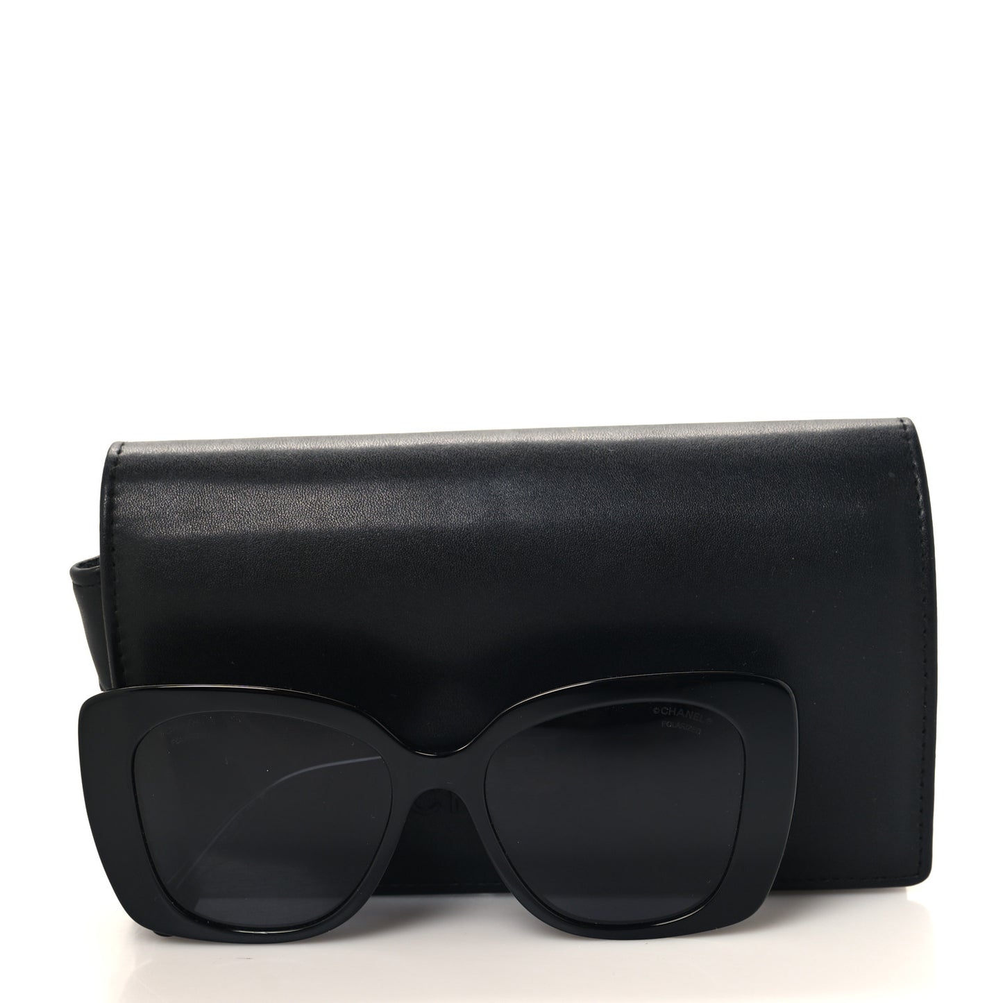 Acetate Strass Polarized Square Sunglasses 5422-B Black