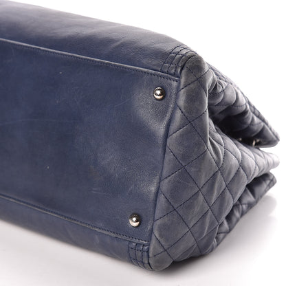 Chanel Calfskin Coco Bengal Open Accordion Tote Blue 6 of 14