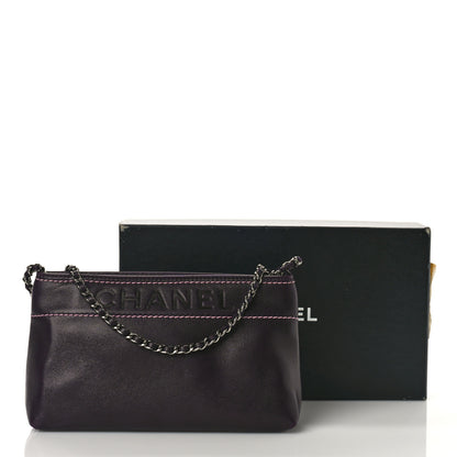 Chanel Lambskin Lax Pochette Dark Purple 10 of 10