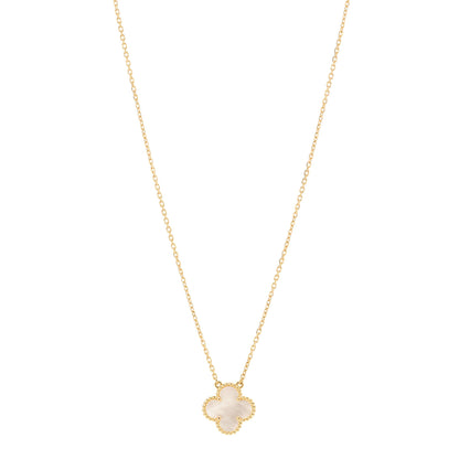 Van Cleef & Arpels 18K Yellow Gold Mother of Pearl Vintage Alhambra Pendant Necklace 1 of 6