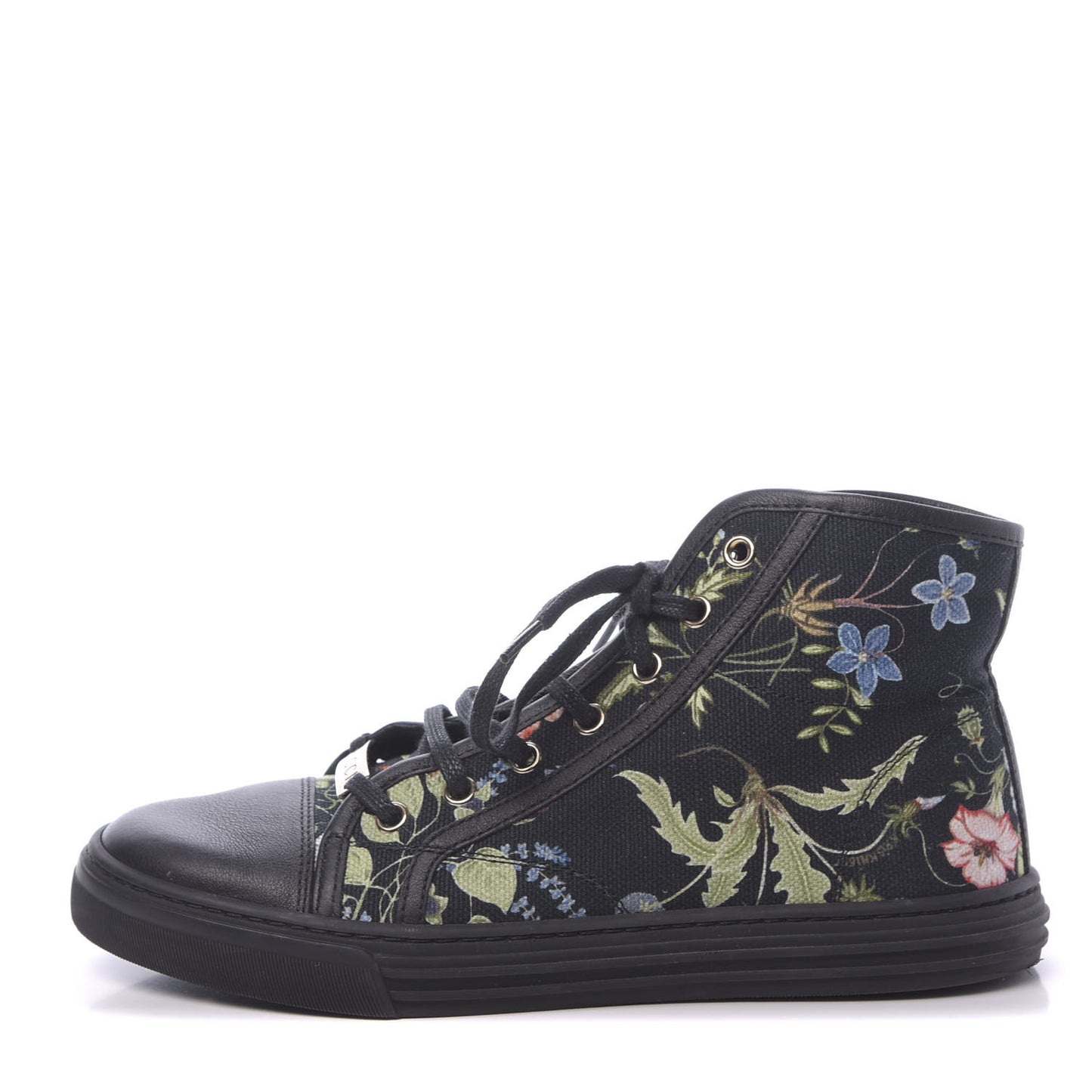 Canvas Flora Knight High Top Sneakers 36.5 Black