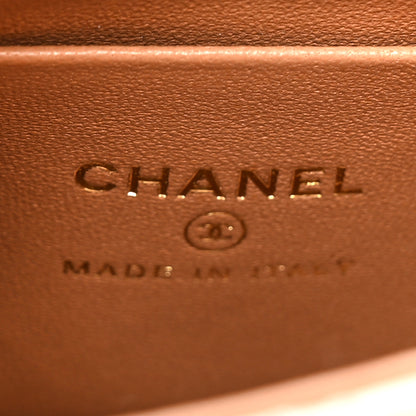 Chanel Lambskin Quilted Bi-Color Top Handle Clutch With Chain Beige Brown 6 of 11