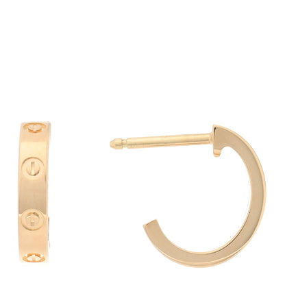 Cartier 18K Yellow Gold Small LOVE Hoop Earrings 1 of 5