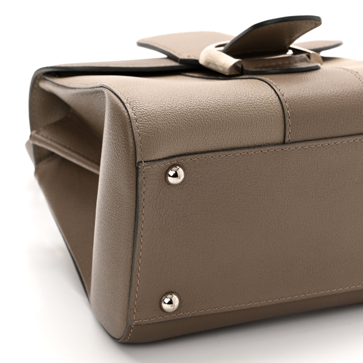 Grained Calfskin Mini Brillant Satchel Camaieux Tourterelle