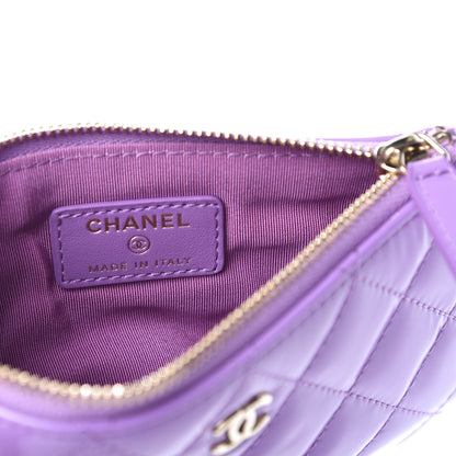Chanel Patent Quilted Small Cosmetic Case Purple 6 of 8