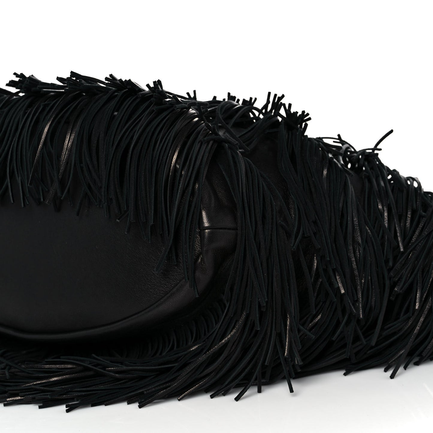 Calfskin Panier Fringe Tote Black