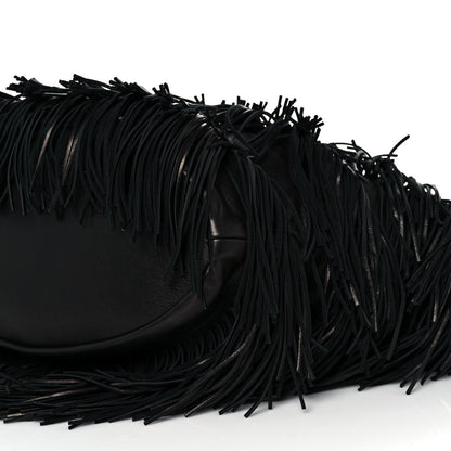 Saint Laurent Calfskin Panier Fringe Tote Black 9 of 9