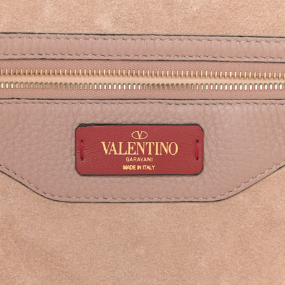 Valentino Garavani Grained Calfskin Rockstud Shoulder Tote Poudre 6 of 9