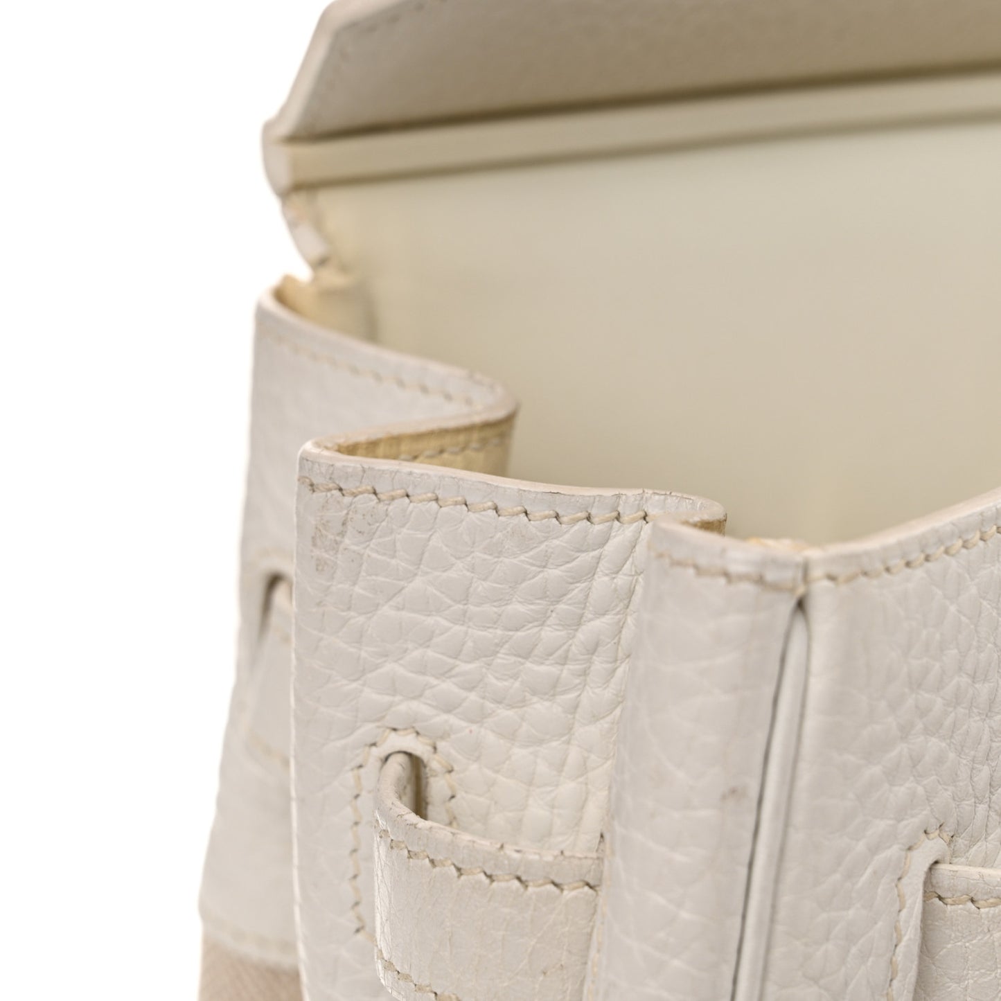 Toile Taurillon Clemence Birkin 35 White