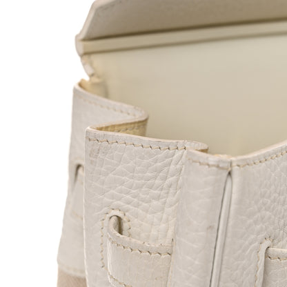 Hermes Toile Taurillon Clemence Birkin 35 White 25 of 33