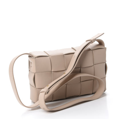 Bottega Veneta Lambskin Maxi Intrecciato Cassette Crossbody Bag Almond 3 of 9