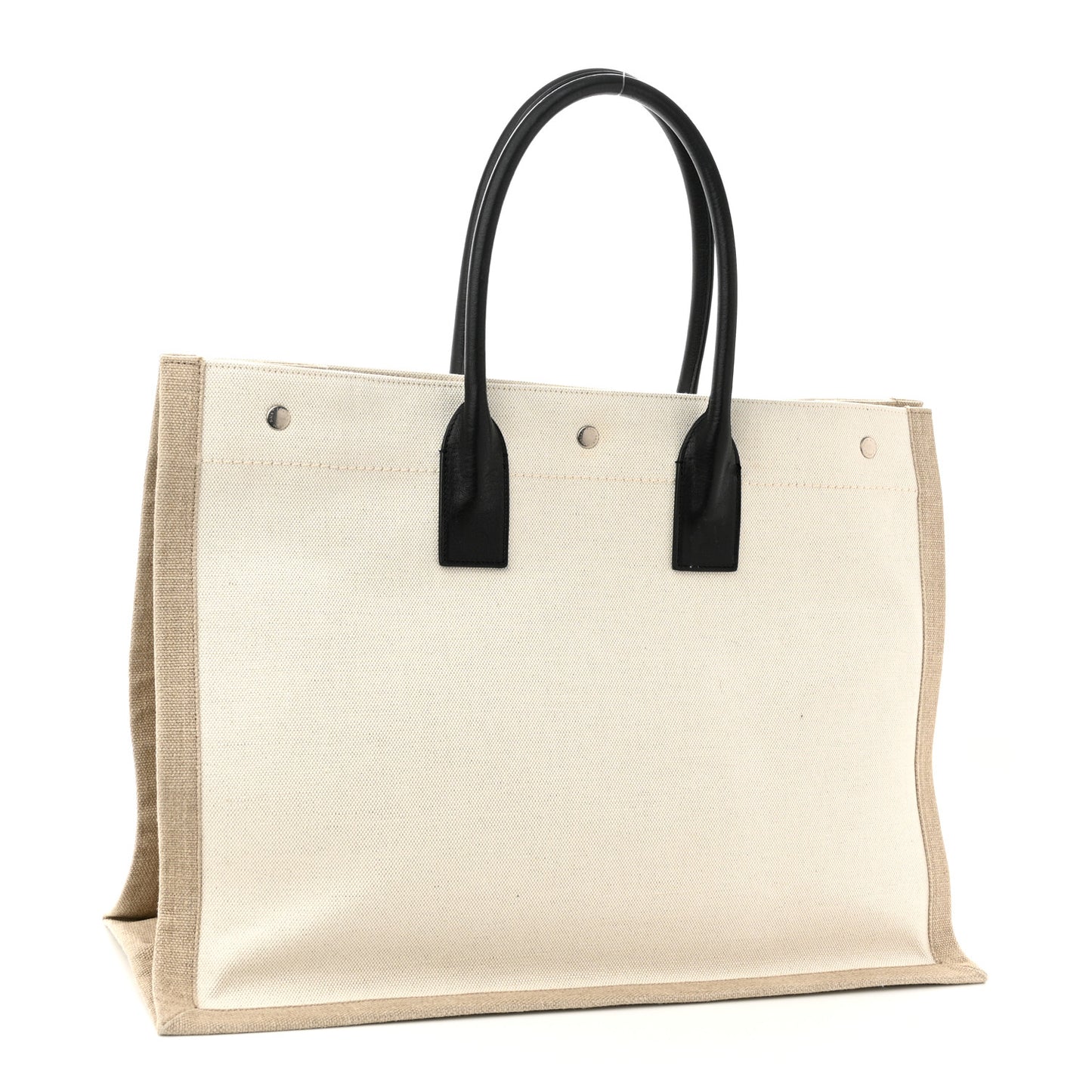 Linen Calfskin Rive Gauche Tote Optic White