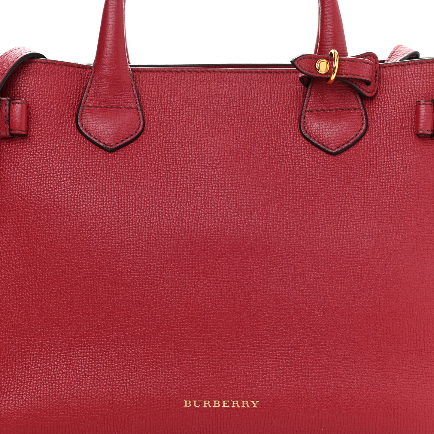 Grainy Calfskin House Check Medium Banner Tote Red