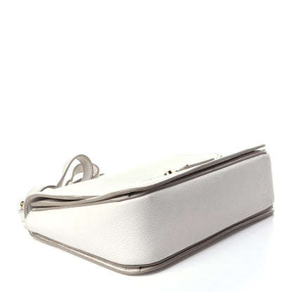 Miu Miu Goatskin Madras Shoulder Bag White 5 of 13