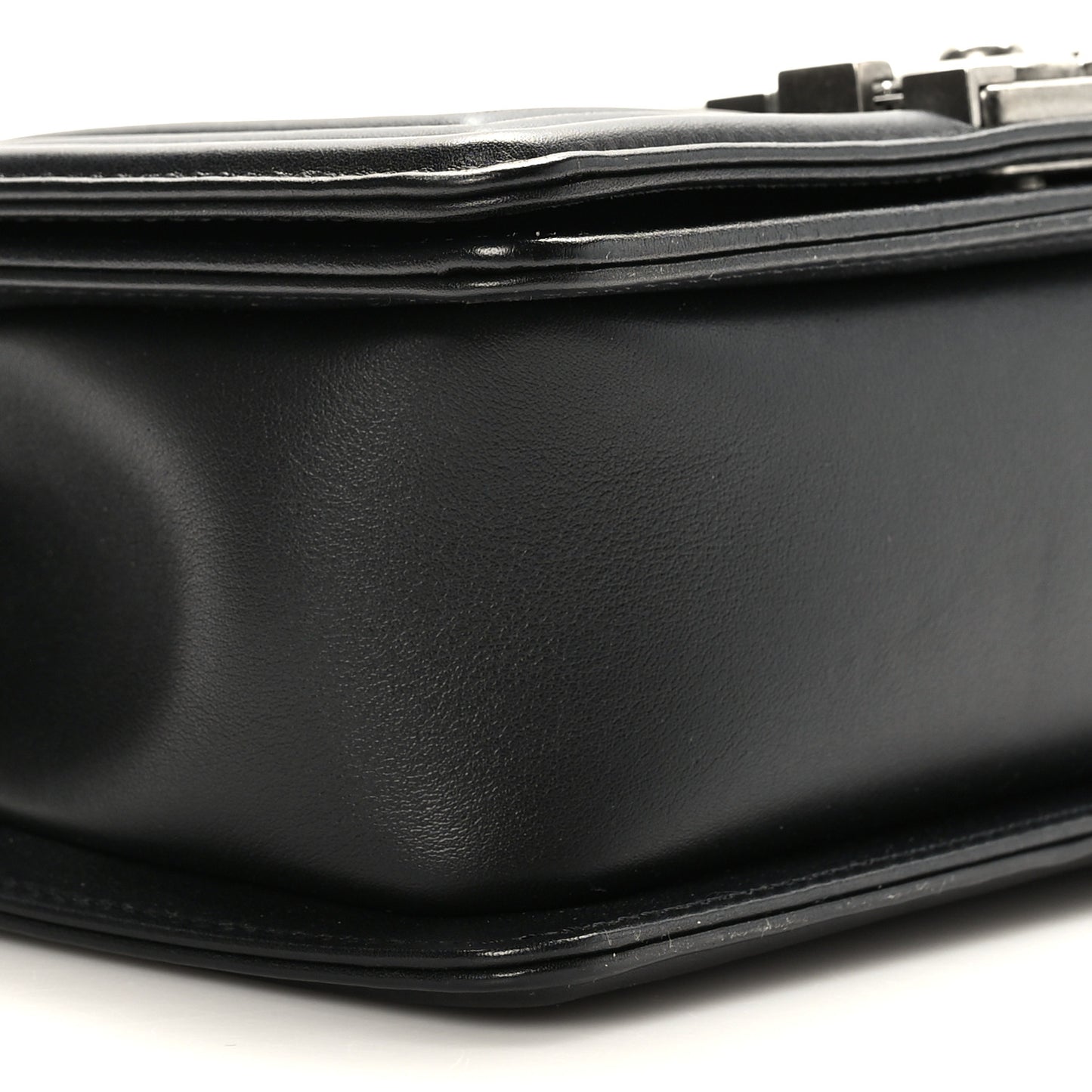 Lambskin Quilted Small Boy Flap Black