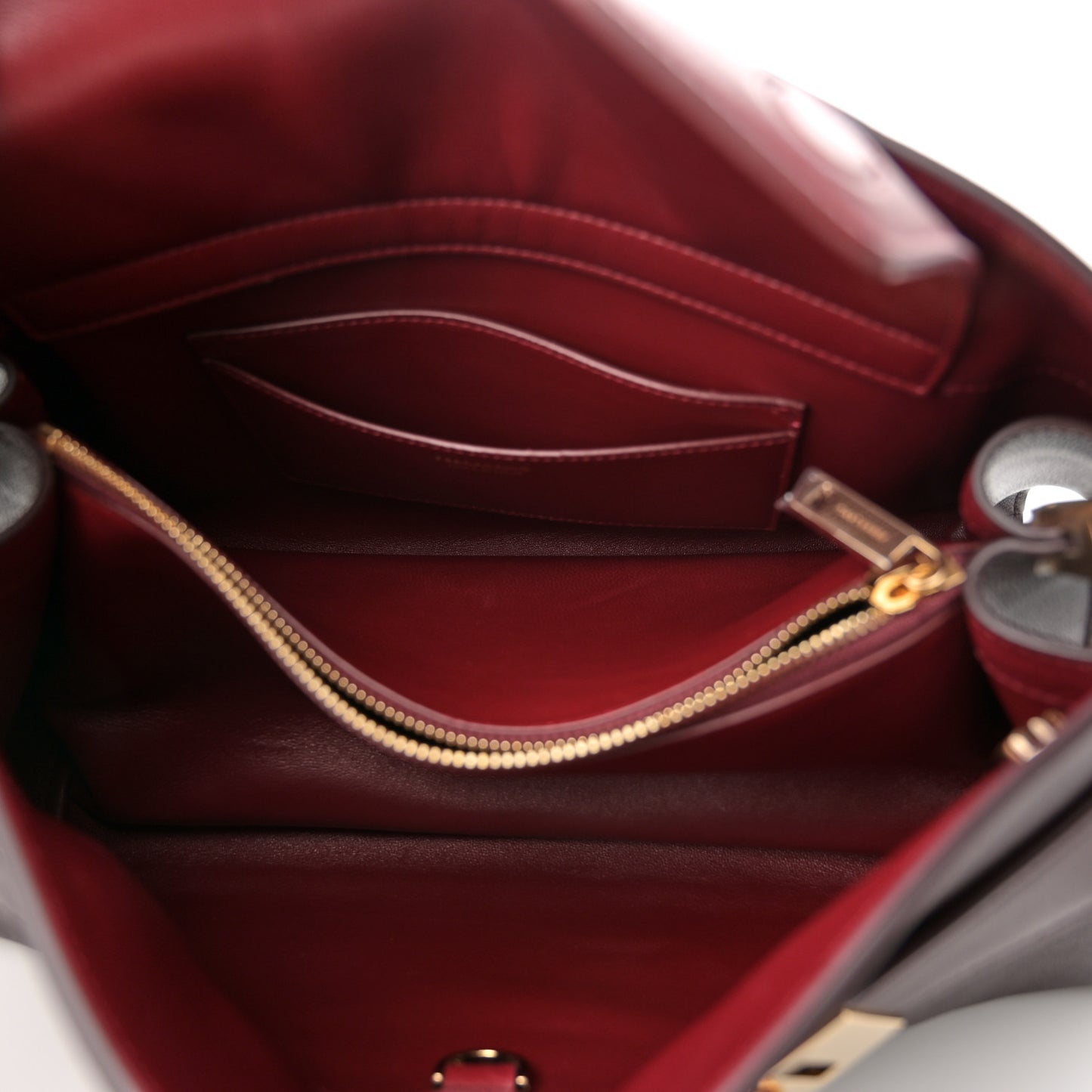 Calfskin Medium Hug Bag Burgundy Oxblood