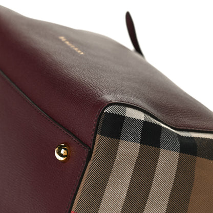 Burberry Grainy Calfskin House Check Small Canterbury Tote Burgundy 11 of 12
