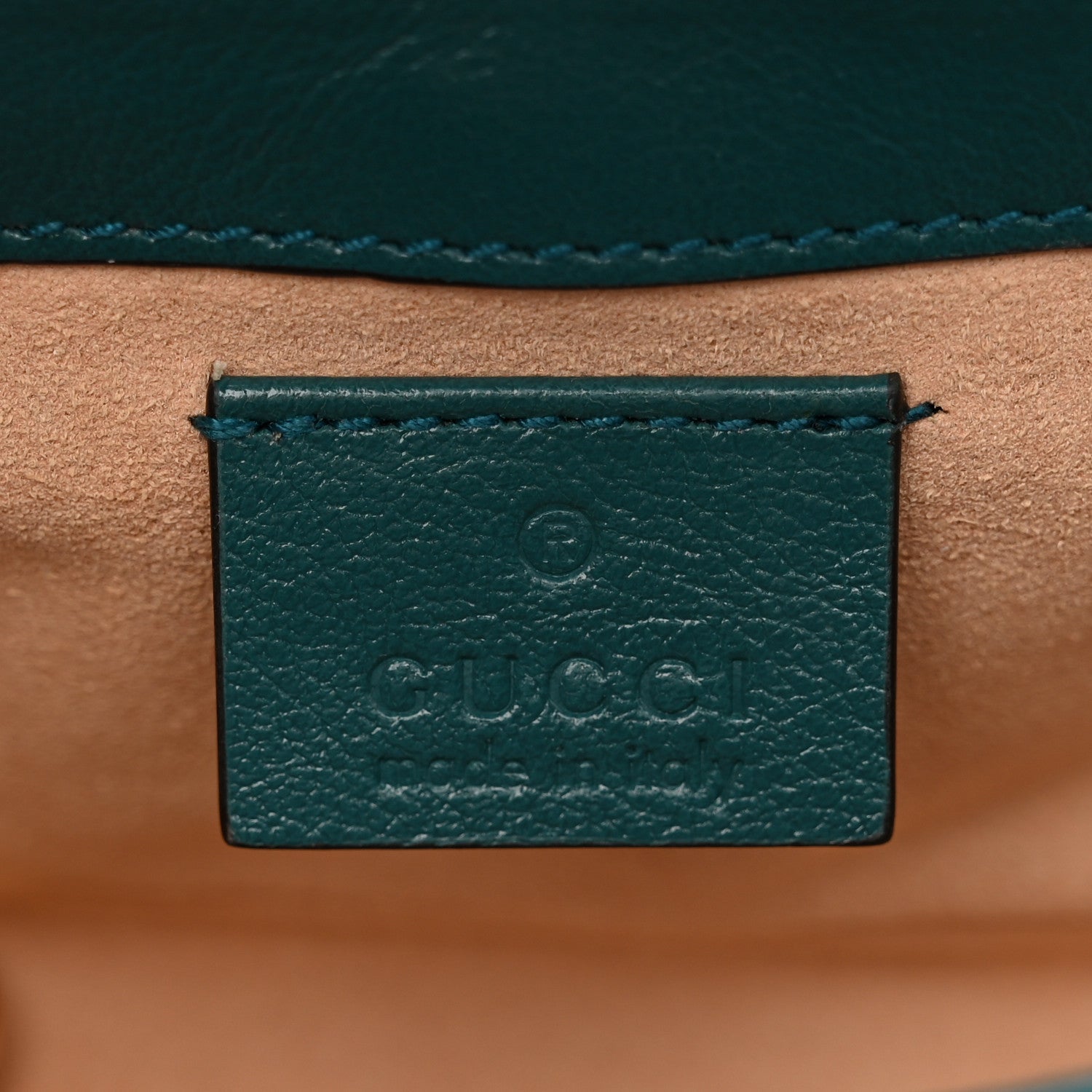 Gucci Azalea Calfskin Enamel Matelasse Diagonal Super Mini Torchon GG Marmont Shoulder Bag Imperial Blue Pavone 6 of 11