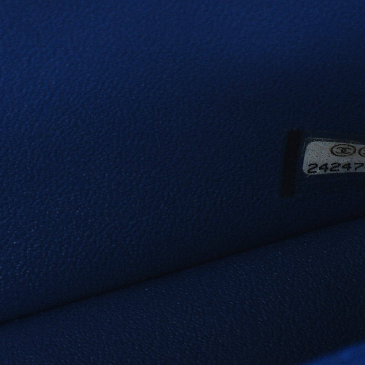 Chanel Caviar Chevron Quilted Mini Rectangular Flap Blue 7 of 7