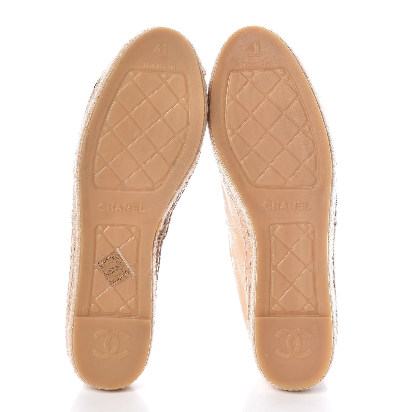 Lambskin CC Espadrilles 41 Beige Black