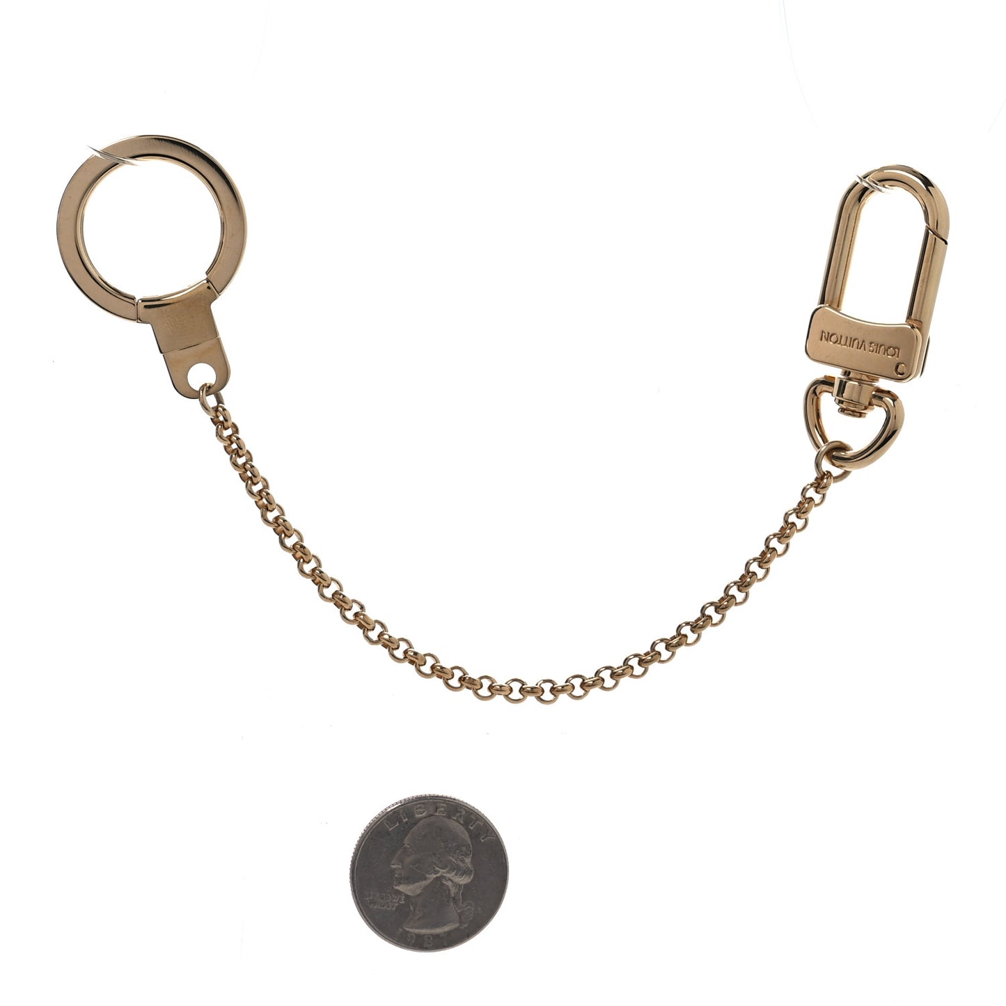 Metal Pochette Extender Key Ring Chain Gold