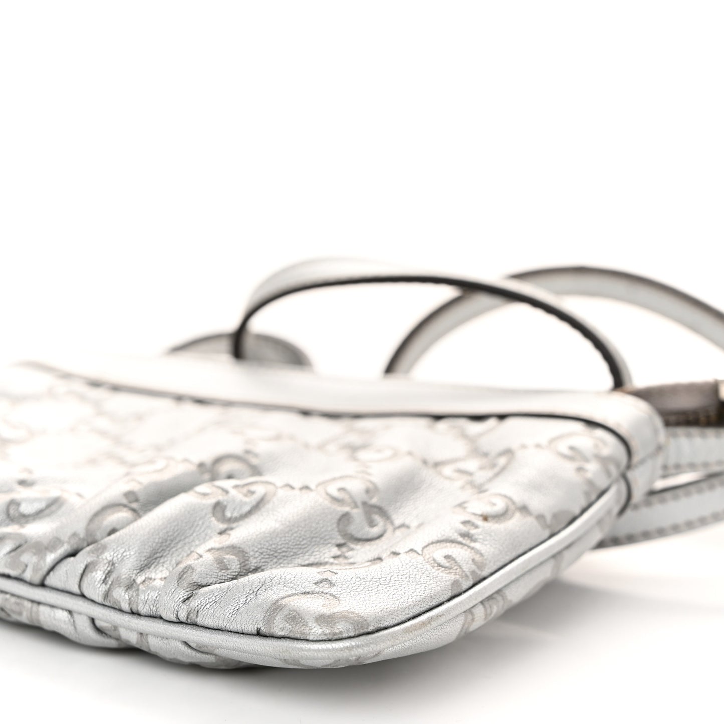 Metallic Guccissima Small Crossbody Bag Silver
