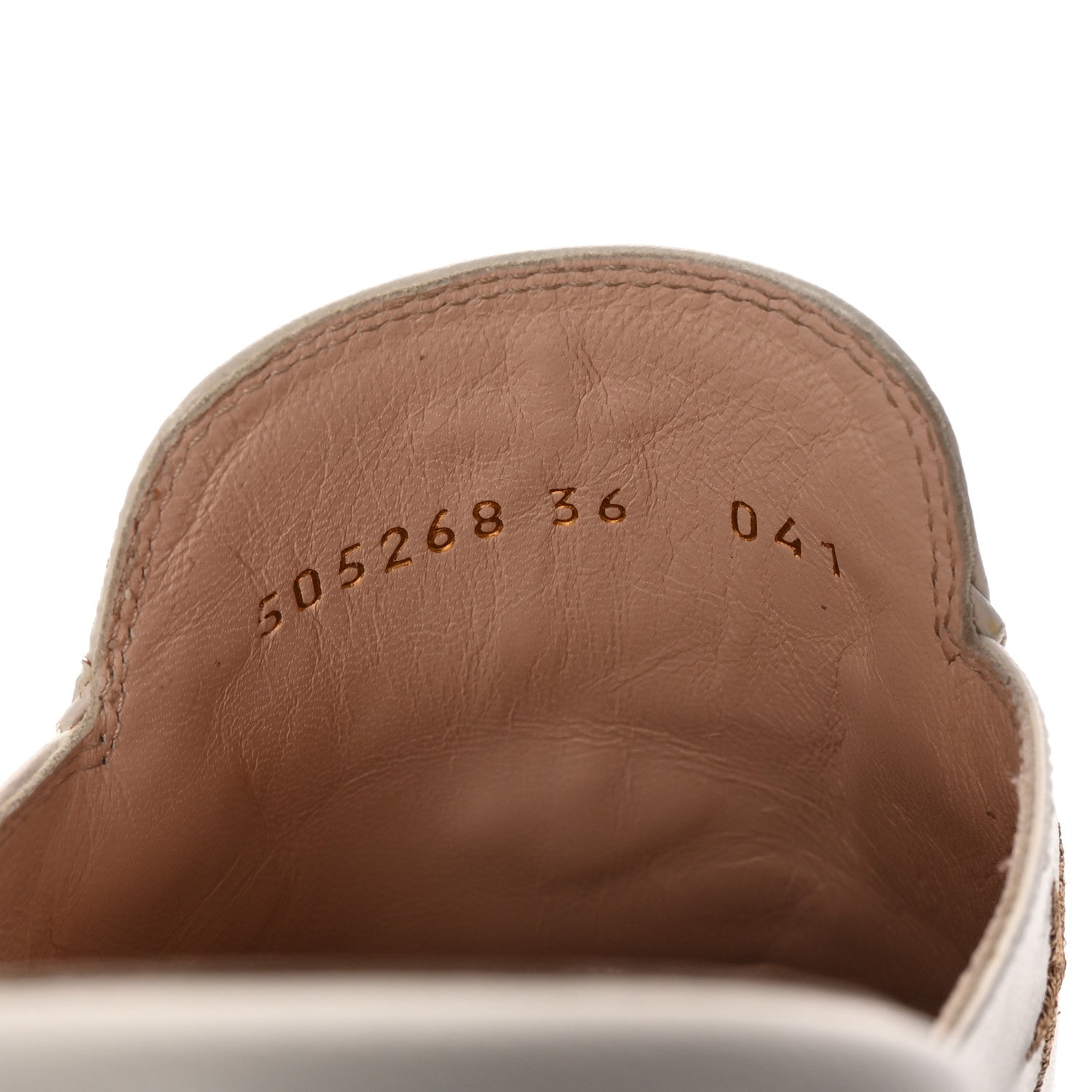 Gucci Goatskin Bee Star Embroidered Womens Princetown Slippers 36 Mystic White 9 of 10