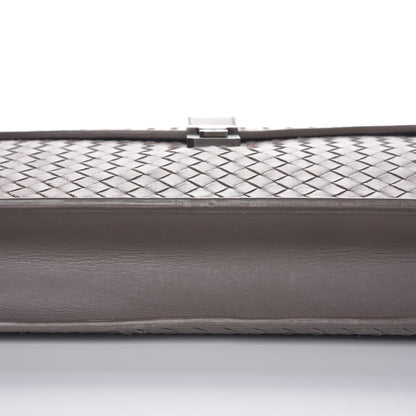 Bottega Veneta Light Calf Intrecciato Briefcase Steel 12 of 13
