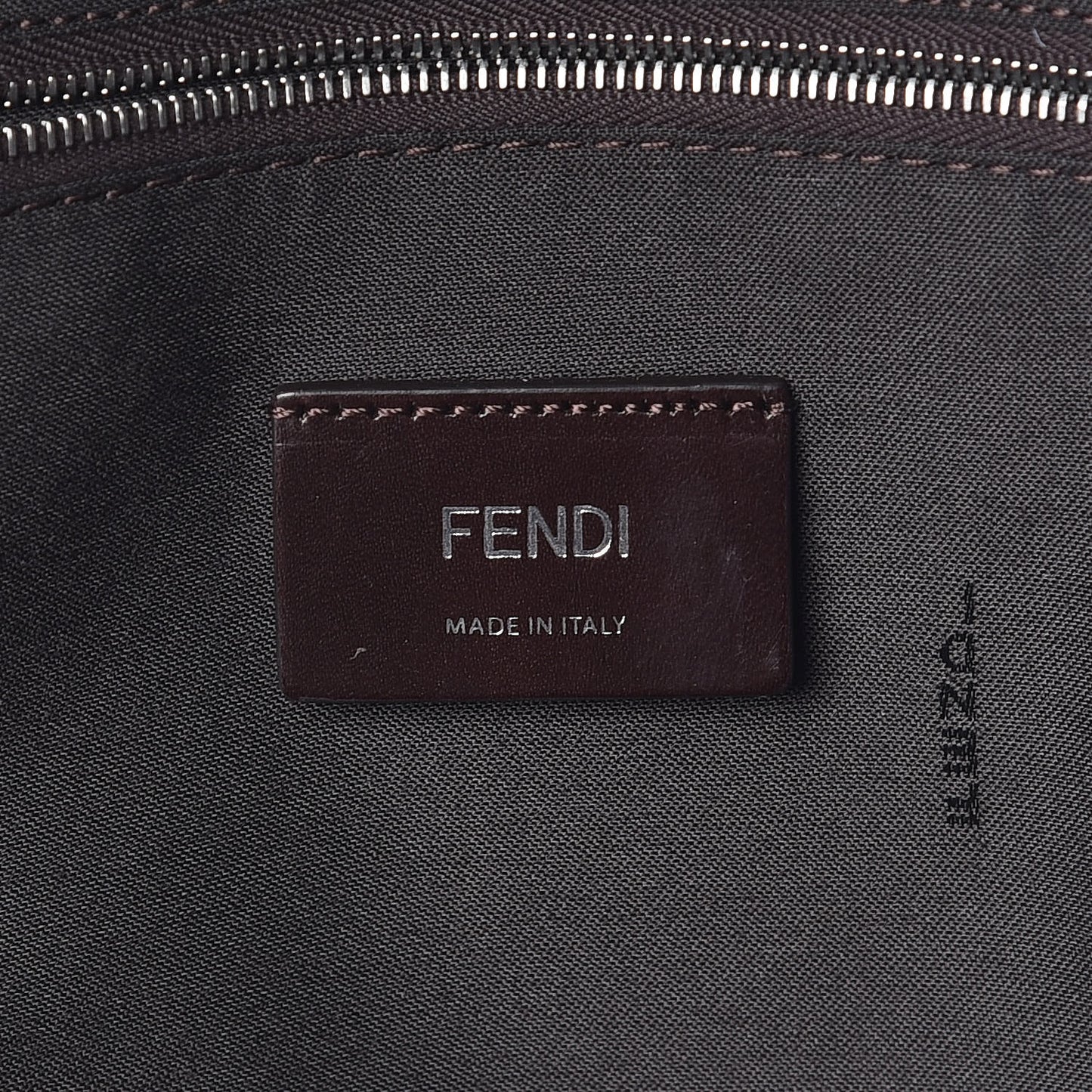 Glazed Fabric Vitello Century FF 1974 Stamp Patch Pouch Pocket Backpack Mogano Panna Black